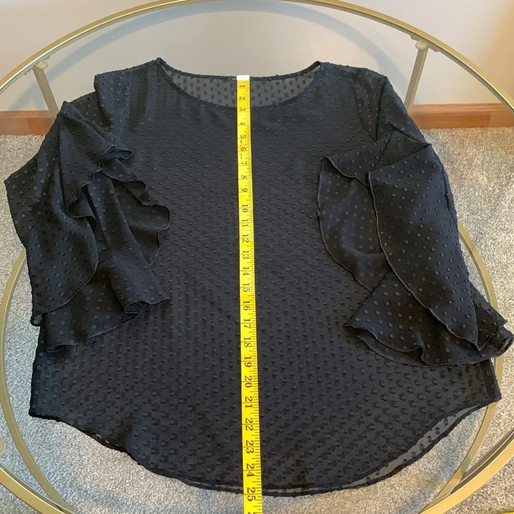 Ann Taylor Sheer Polka Dot Top Size MP - Picture 11 of 16